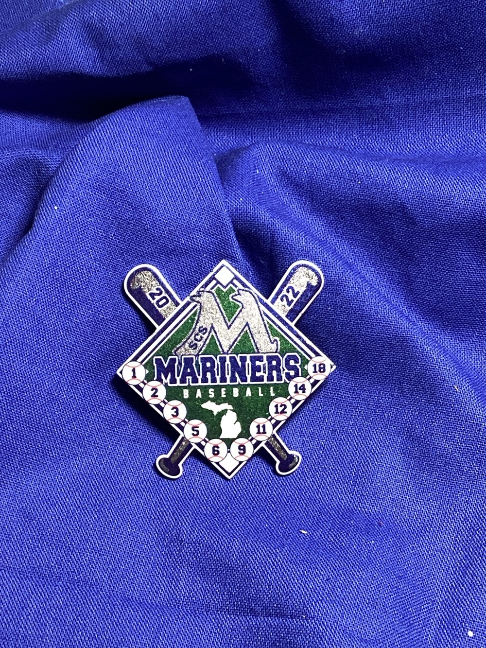Seattle Mariners Baseball Enamel Pin - Green & Navy